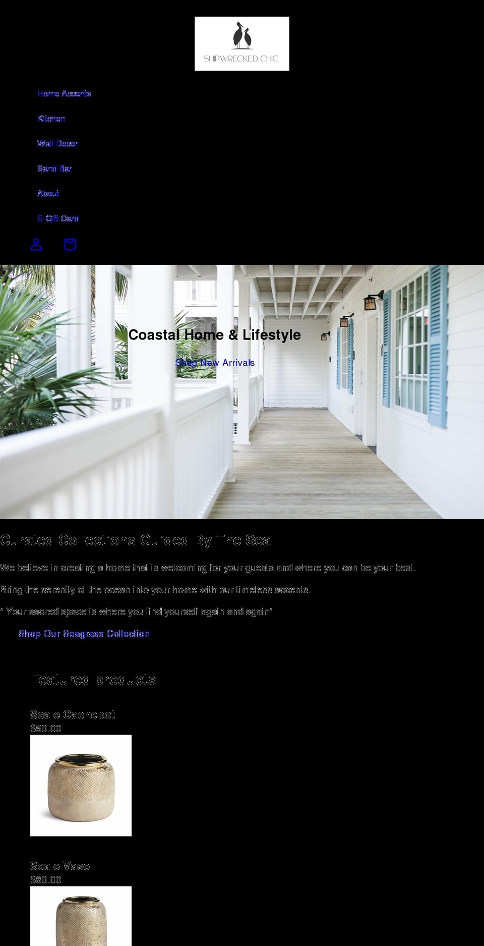 shipwreckedchic.com shopify website screenshot