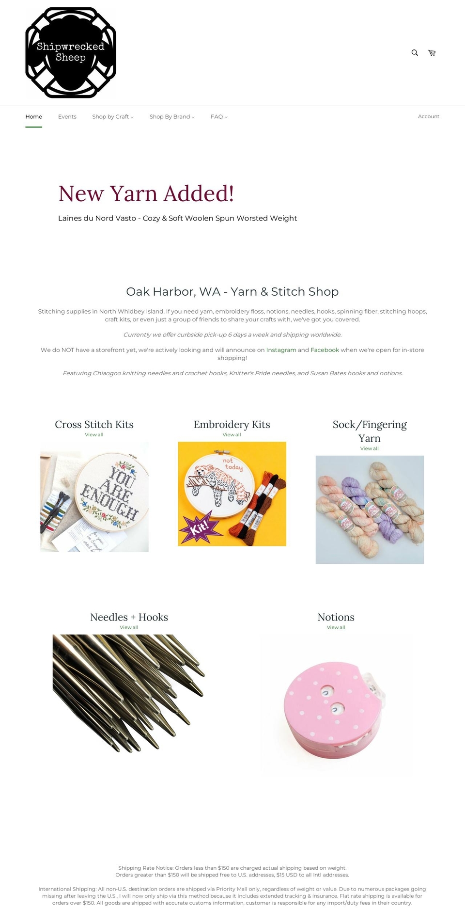 shipwreckedsheep.com shopify website screenshot