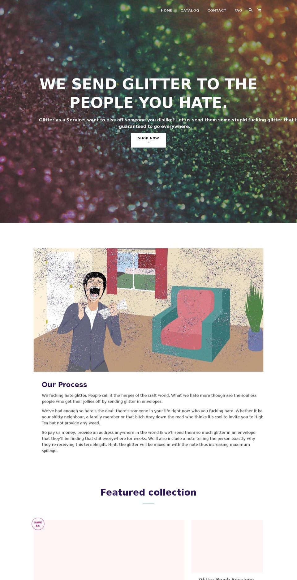 shipyourenemyglitter.com — Shopify storefront screenshot