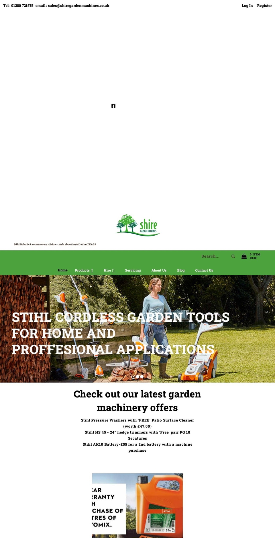 Home v Shopify theme site example shiregardenmachines.co.uk