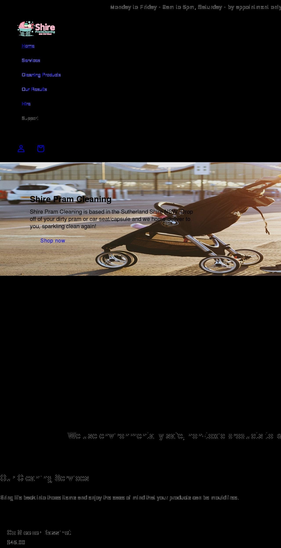 shirepramcleaning.com.au shopify website screenshot
