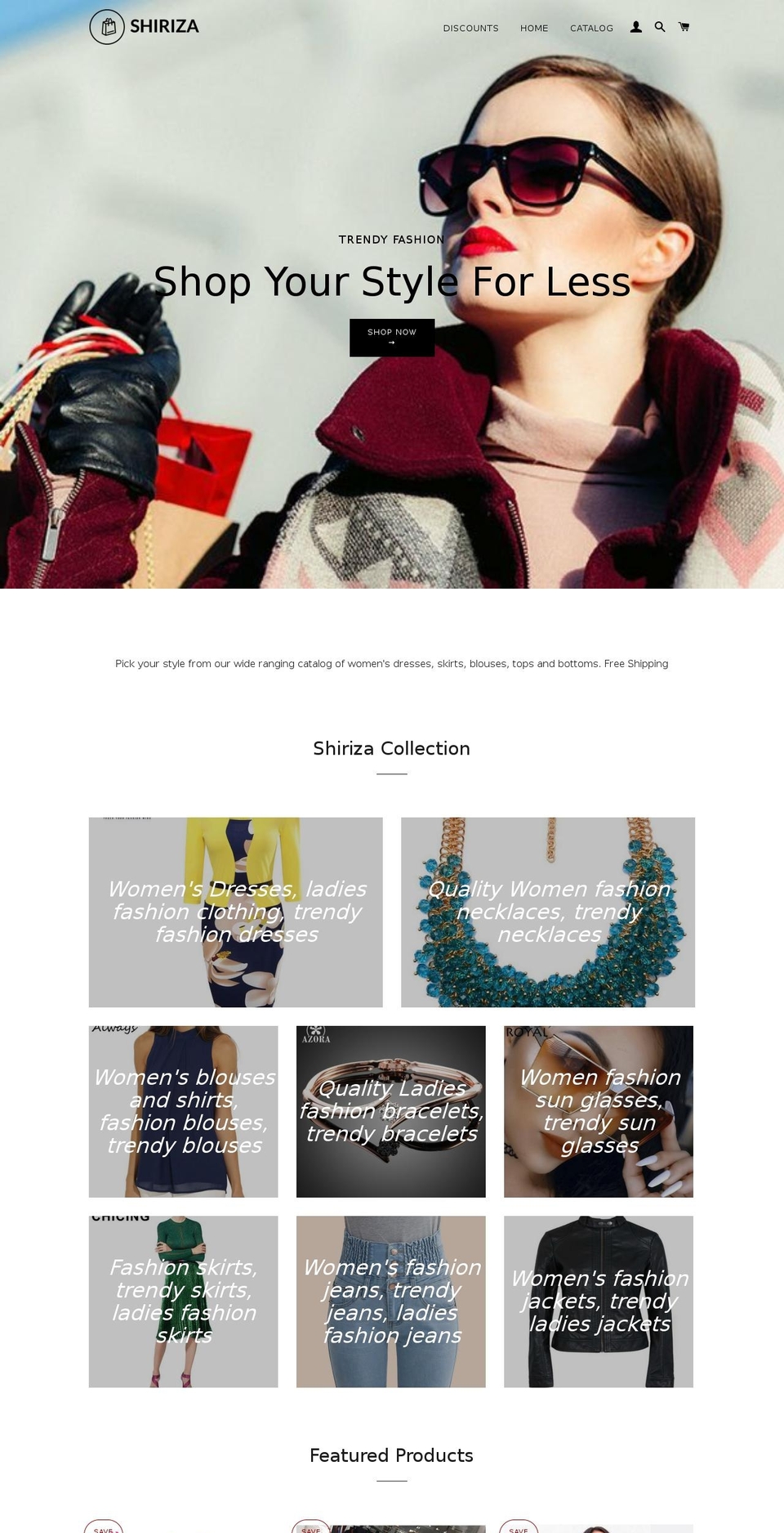 shiriza.com — Shopify storefront screenshot