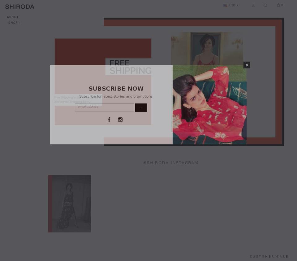 shirodathelabel.com — Shopify storefront screenshot