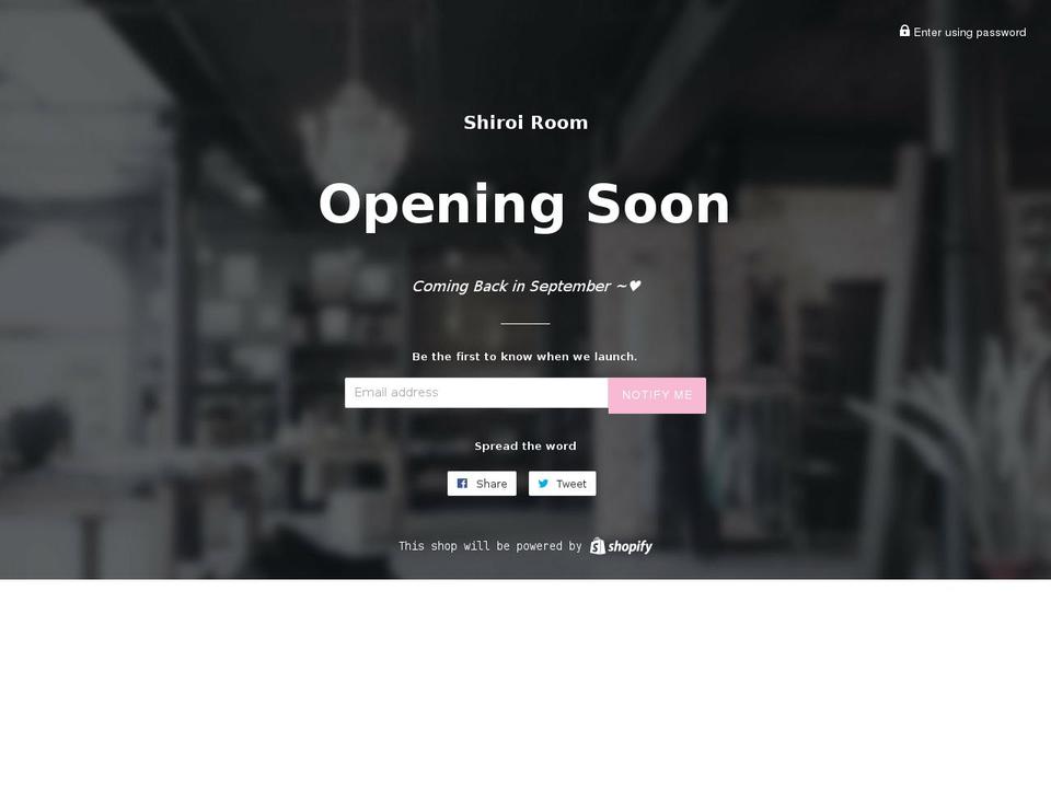 shiroiroom.com shopify website screenshot