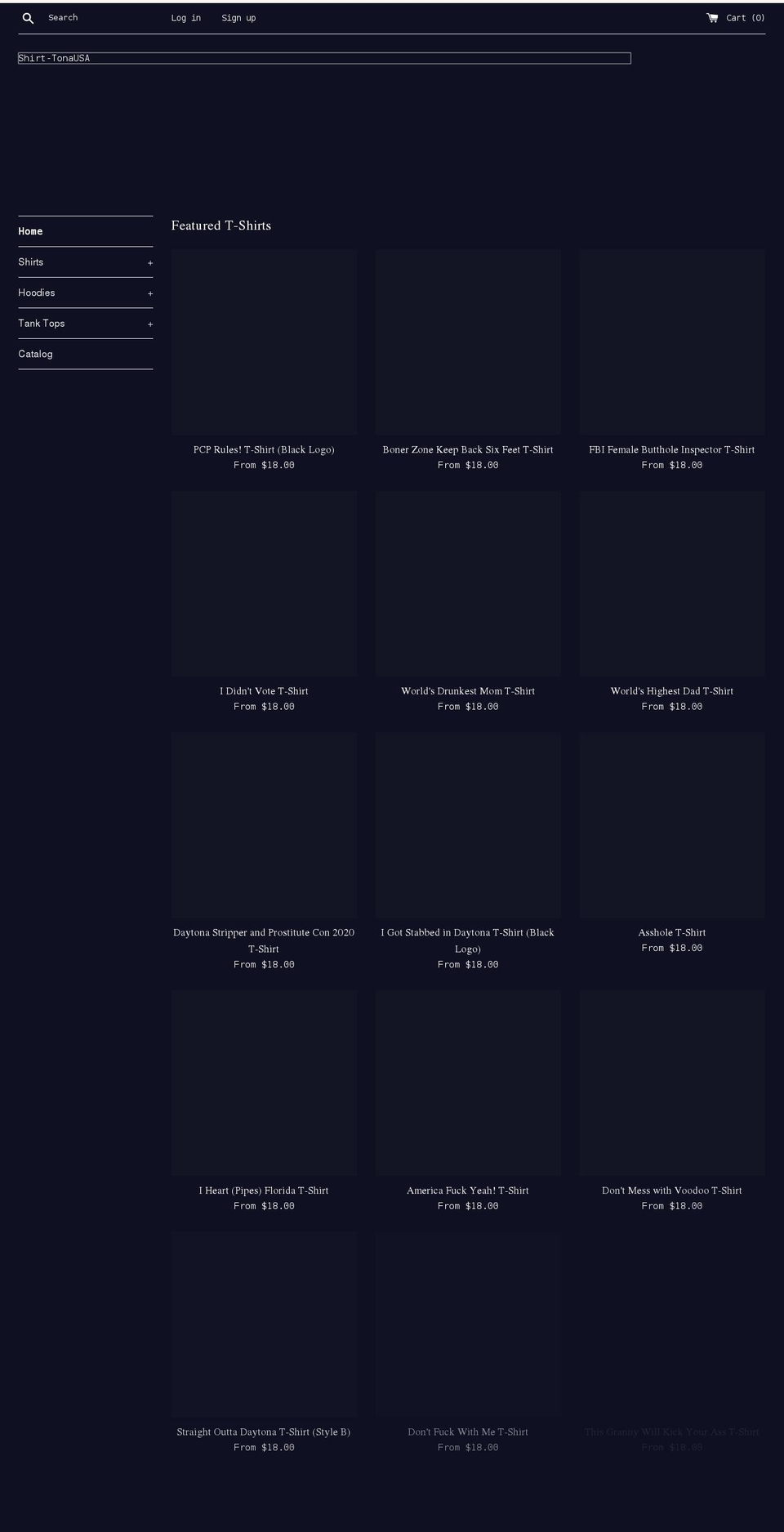 shirt-tona.com shopify website screenshot