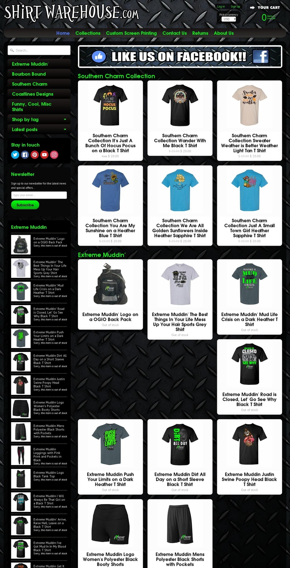 shirt-warehouse.com — Shopify storefront screenshot