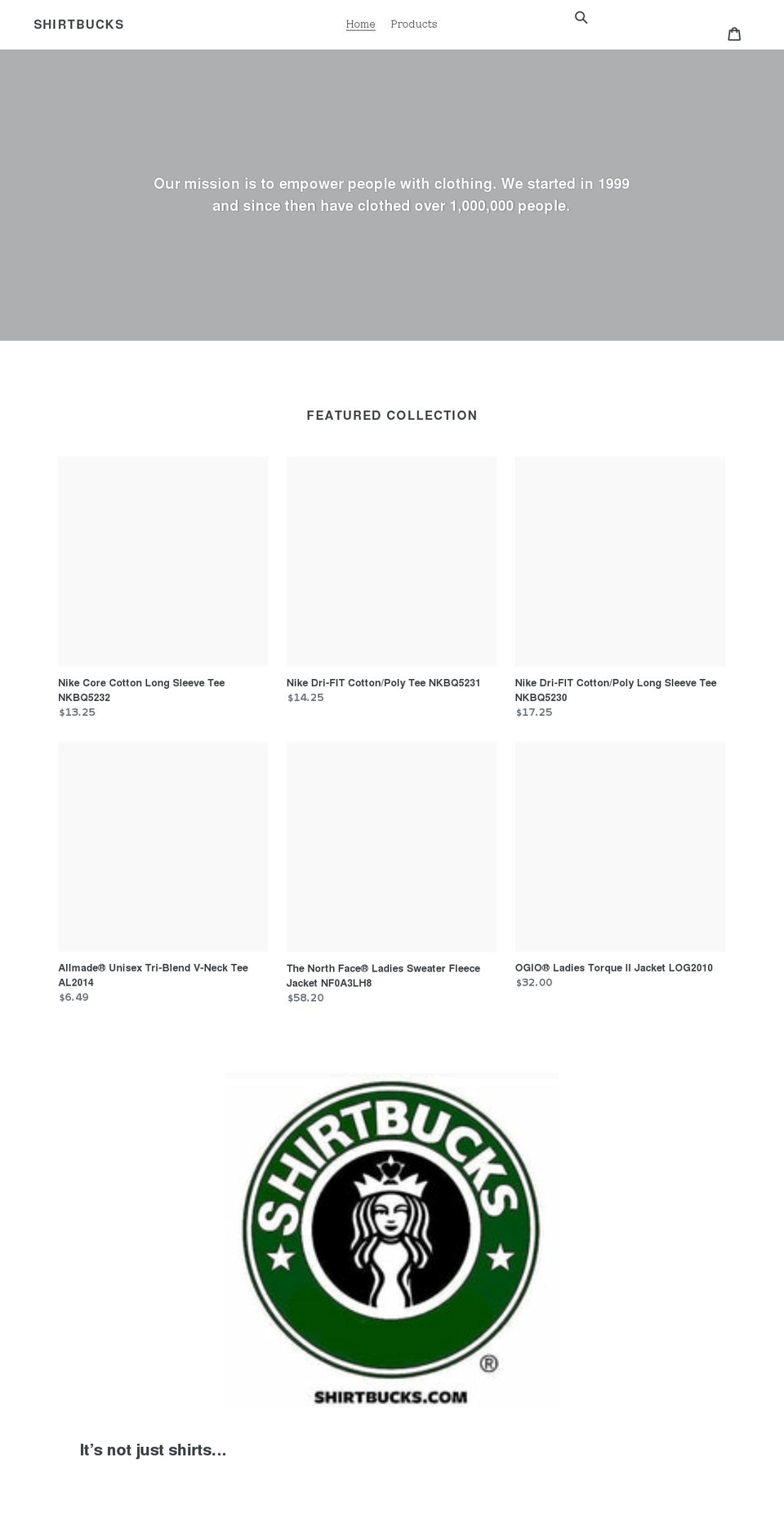 shirtbucks.com shopify website screenshot