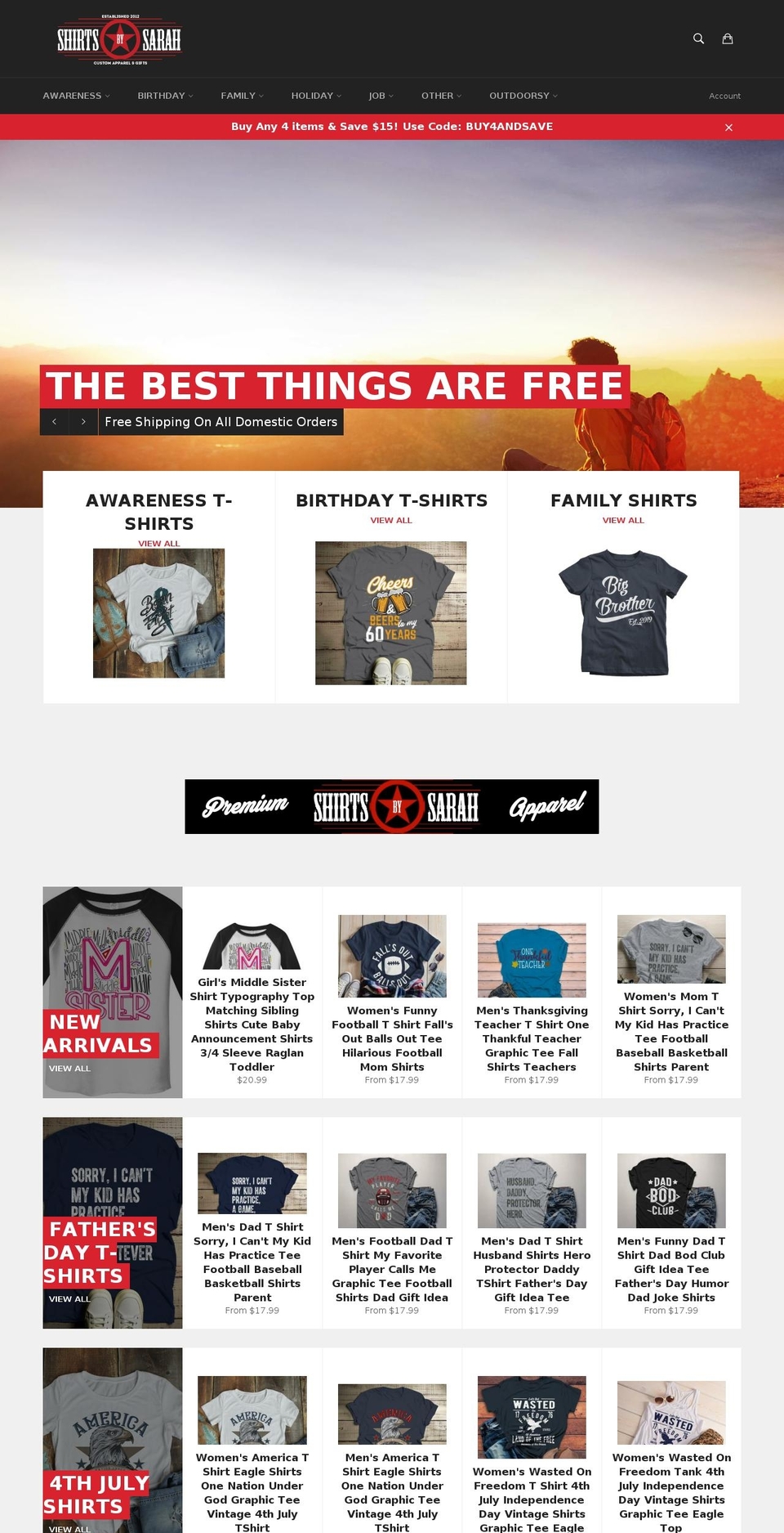 shirtbysarah.com shopify website screenshot