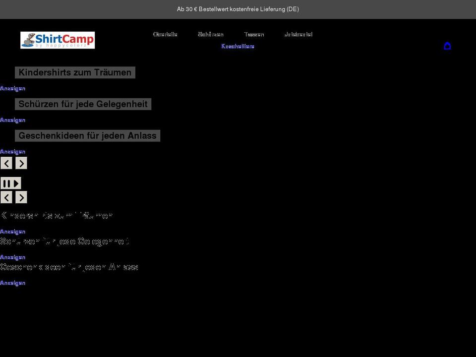 shirtcamp.de shopify website screenshot