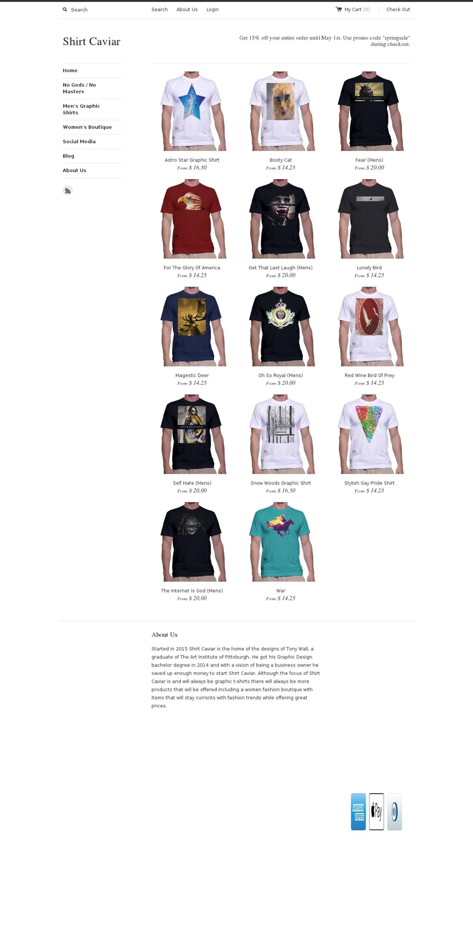shirtcaviar.com shopify website screenshot