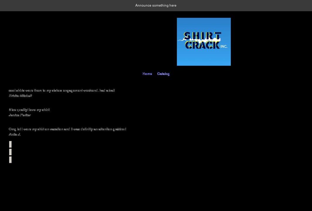 shirtcrack.com shopify website screenshot