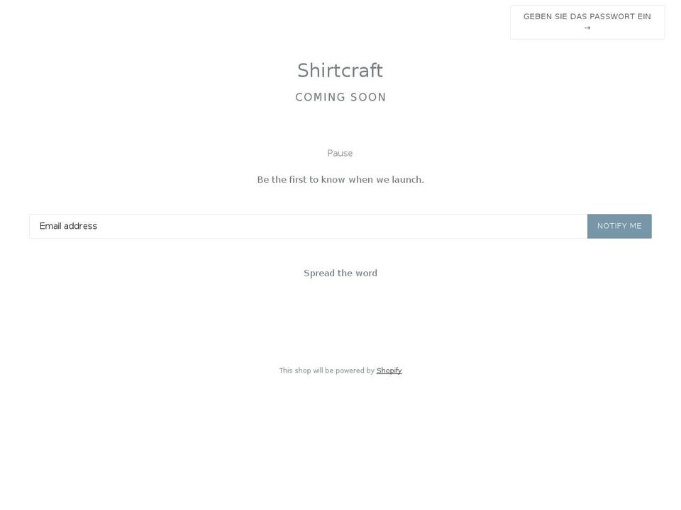 shirtcraft.de shopify website screenshot