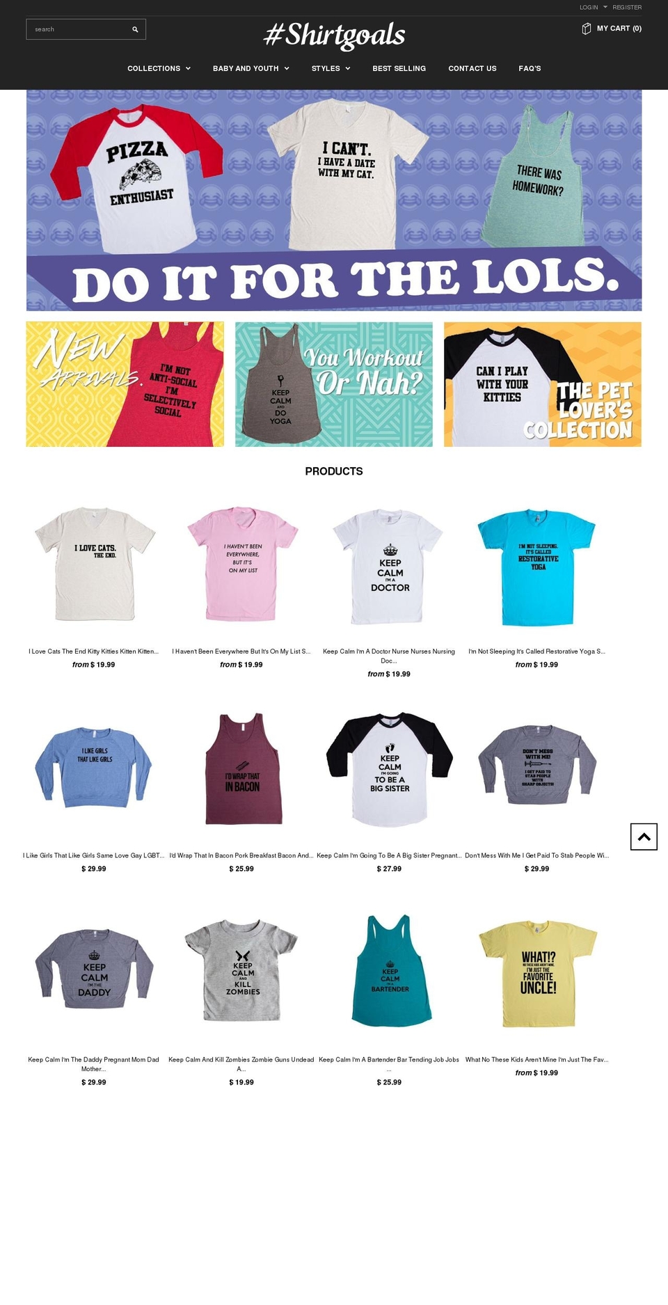 basel Shopify theme site example shirtgoals.com
