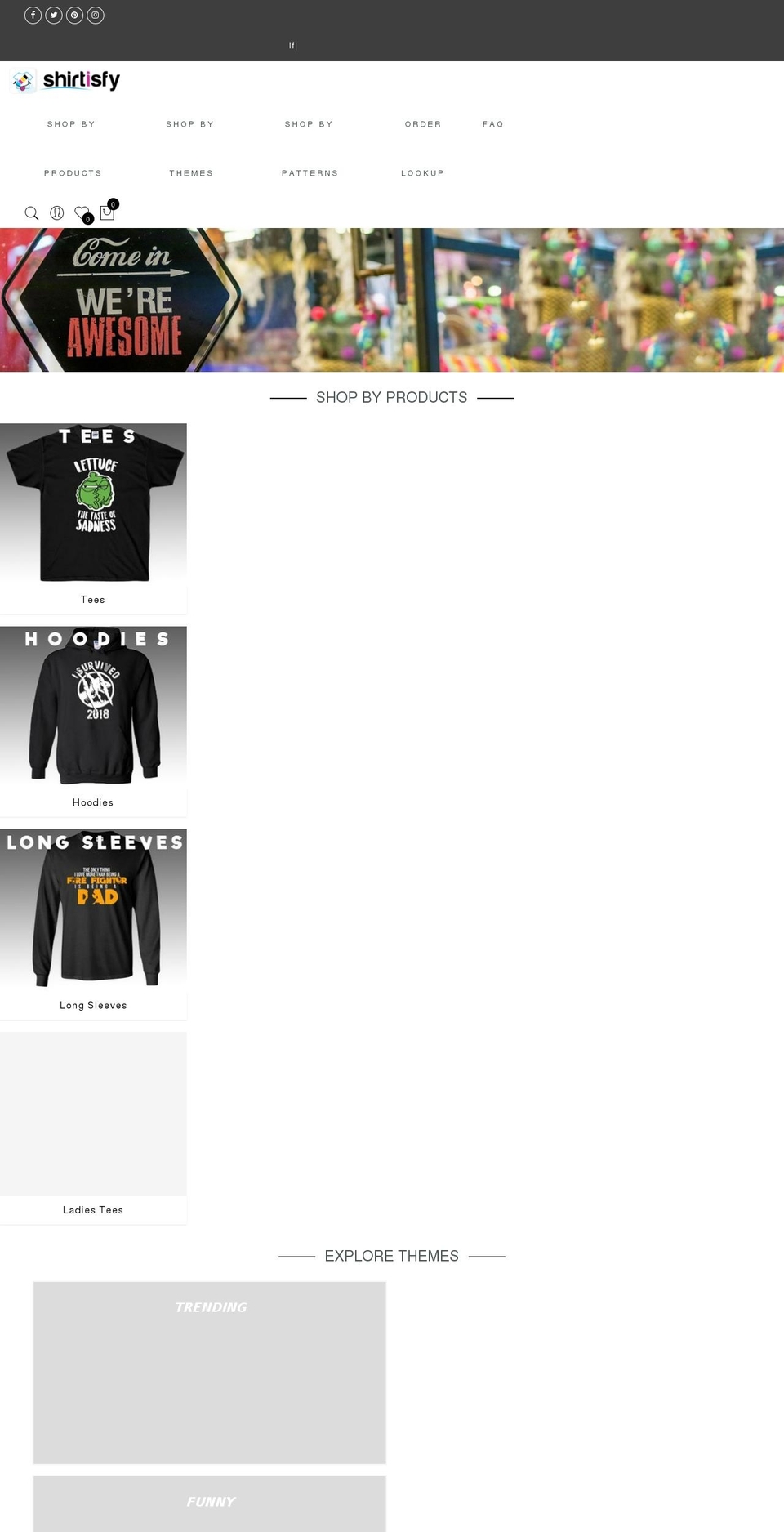 shirtisfy.com — Shopify storefront screenshot