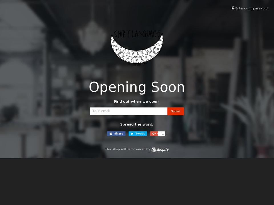 shirtlanguage.com shopify website screenshot