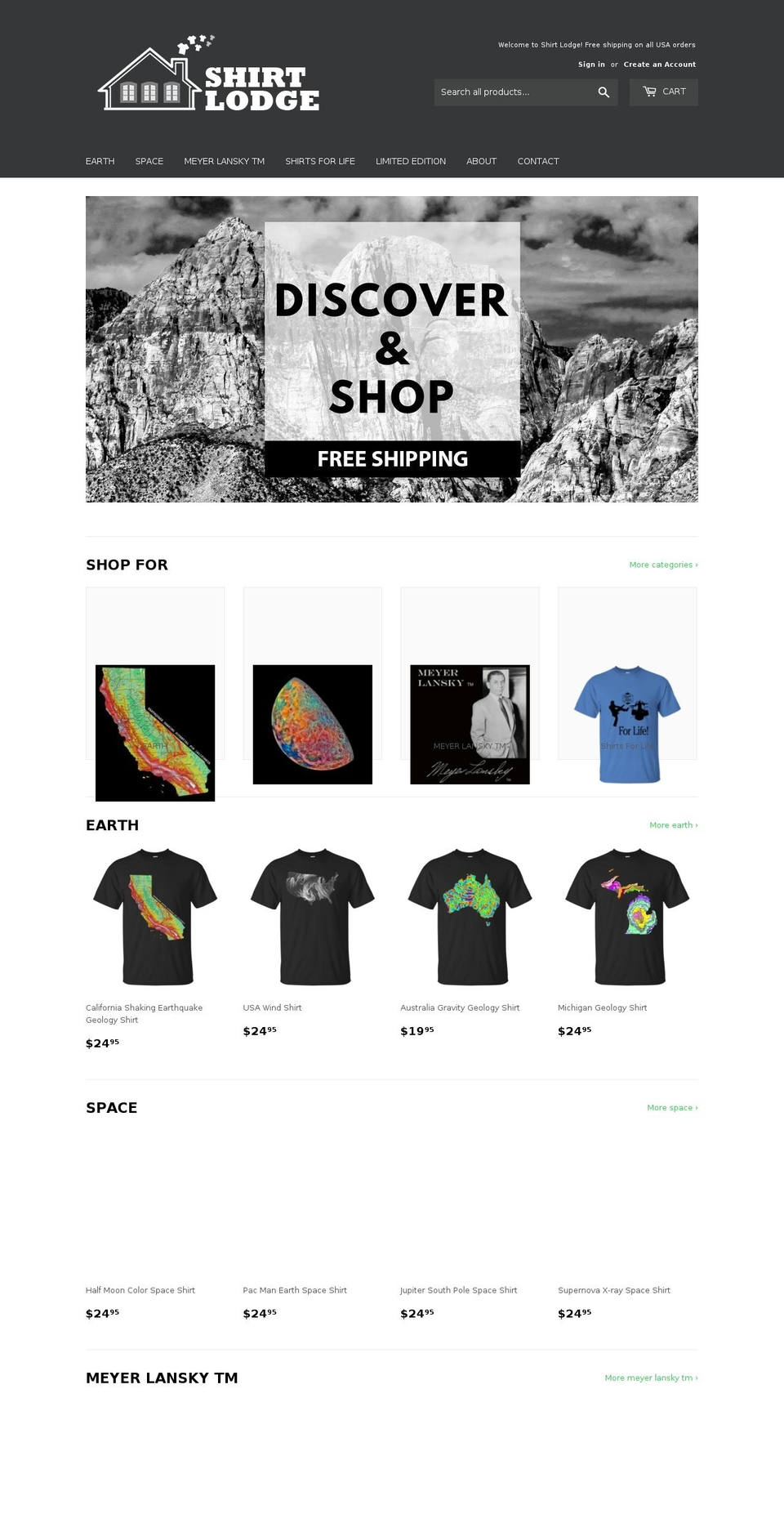 shirtlodge.com — Shopify storefront screenshot