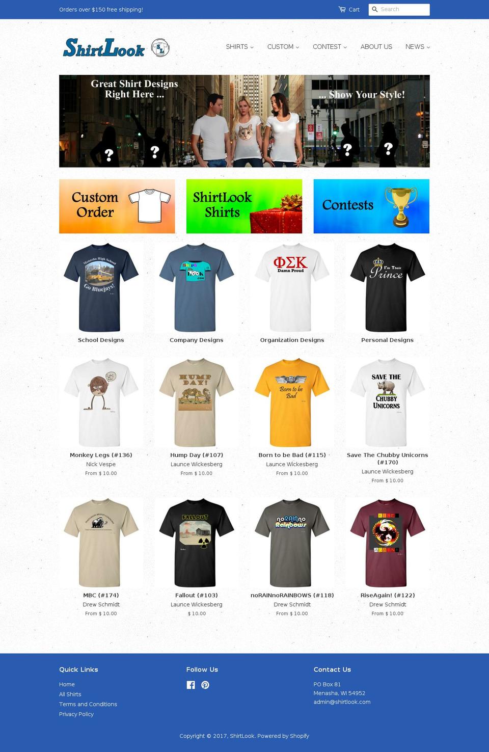 shirtlook.com shopify website screenshot