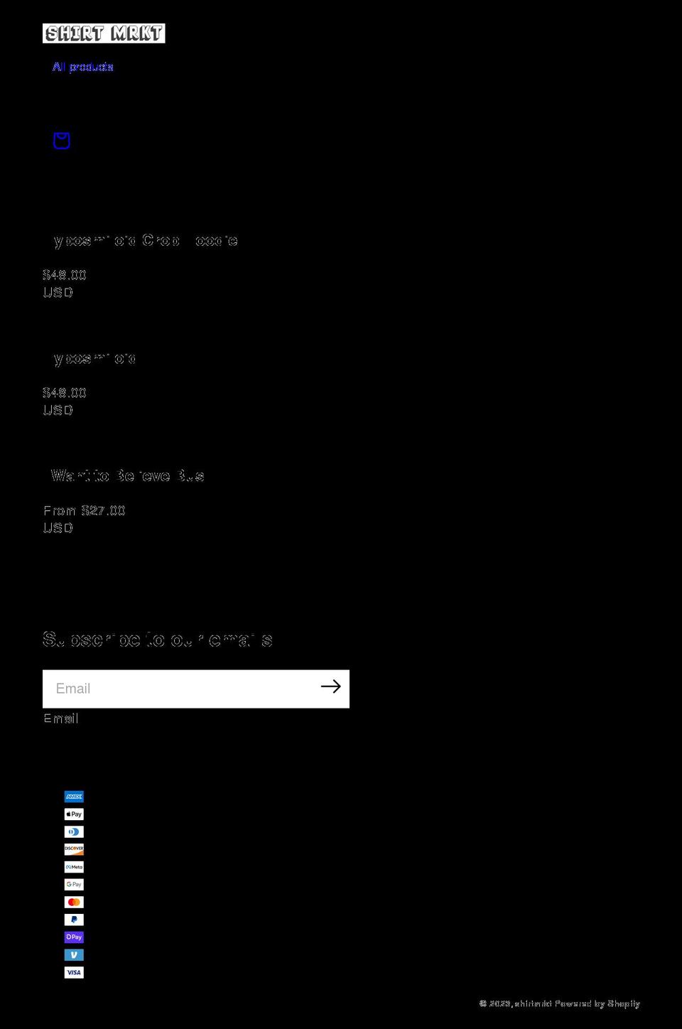 shirtmarket.com shopify website screenshot