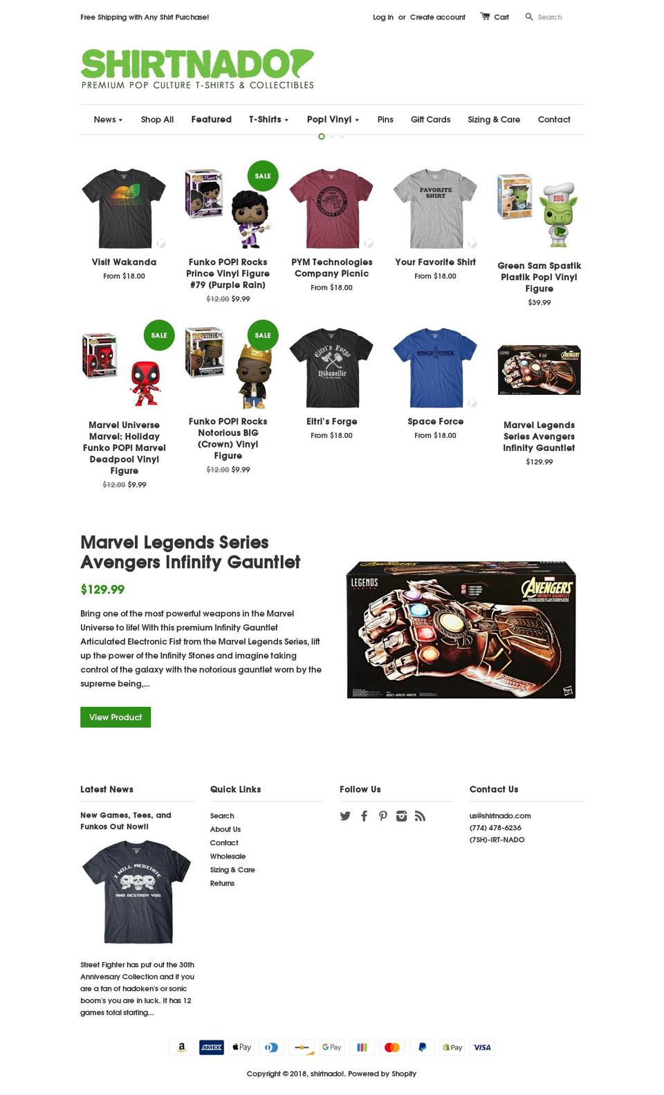 shirtnado.com shopify website screenshot