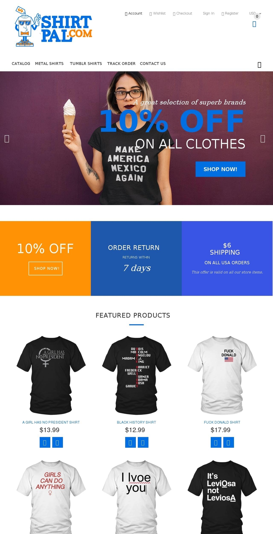 shirtpal.com shopify website screenshot