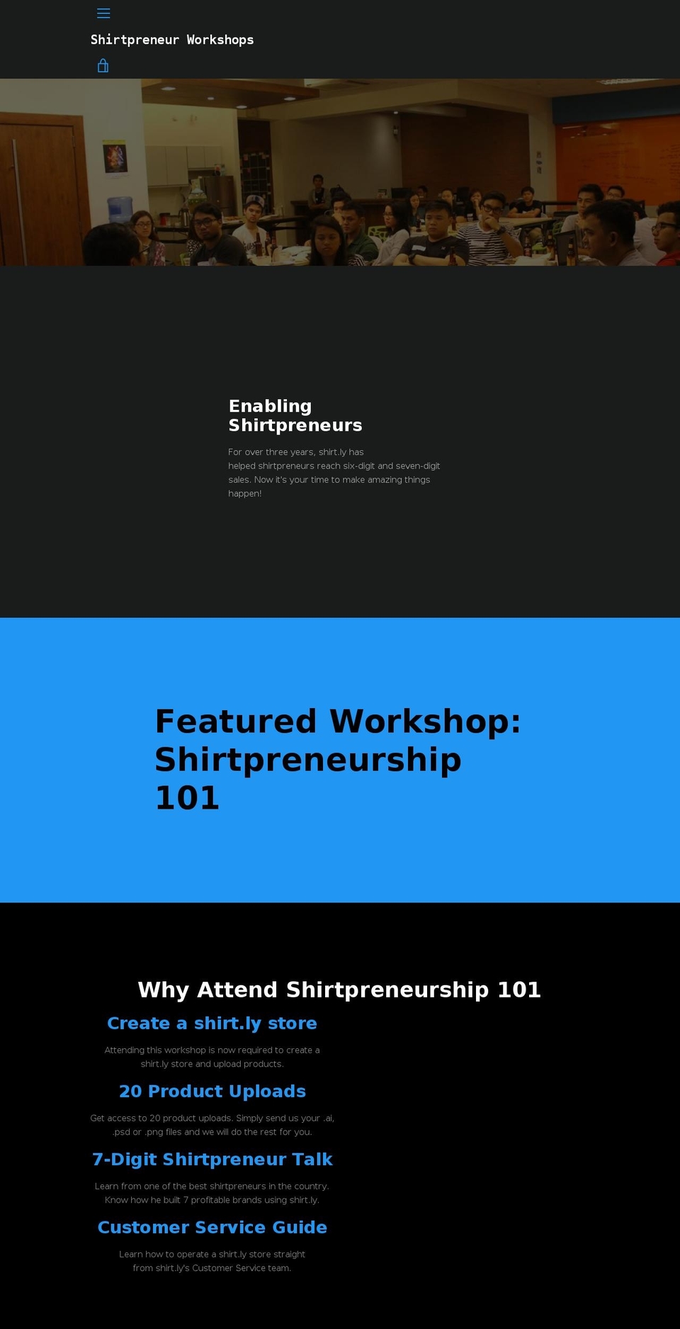 shirtpreneur.com — Shopify storefront screenshot