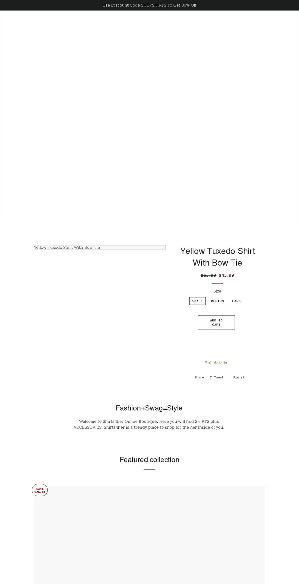 shirts4her.com shopify website screenshot