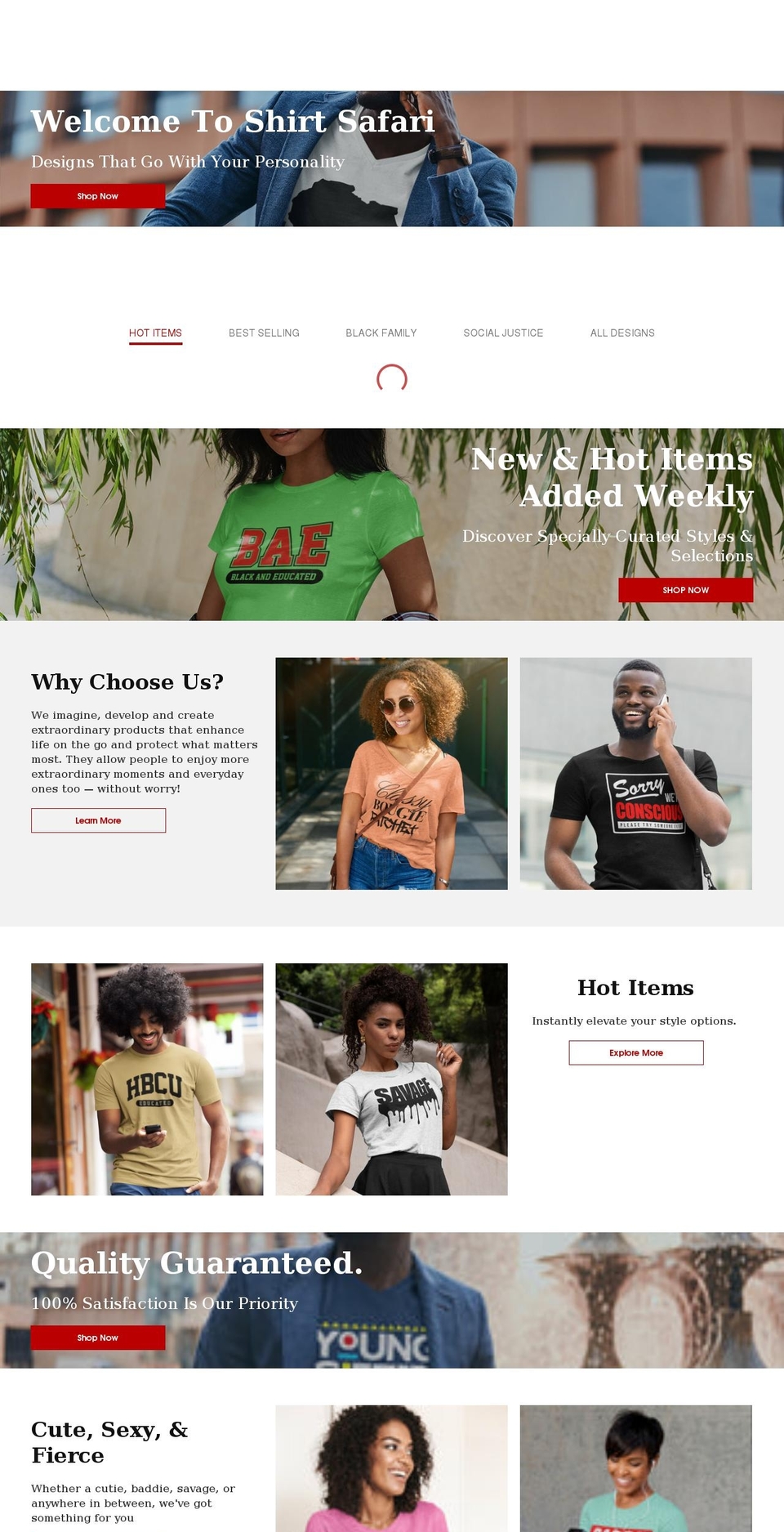 shirtsafari.com shopify website screenshot