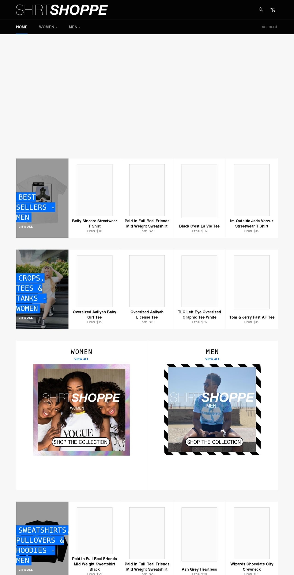 shirtshoppeofficial.com shopify website screenshot