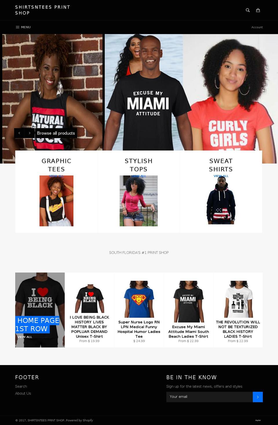 shirtsntees.com shopify website screenshot