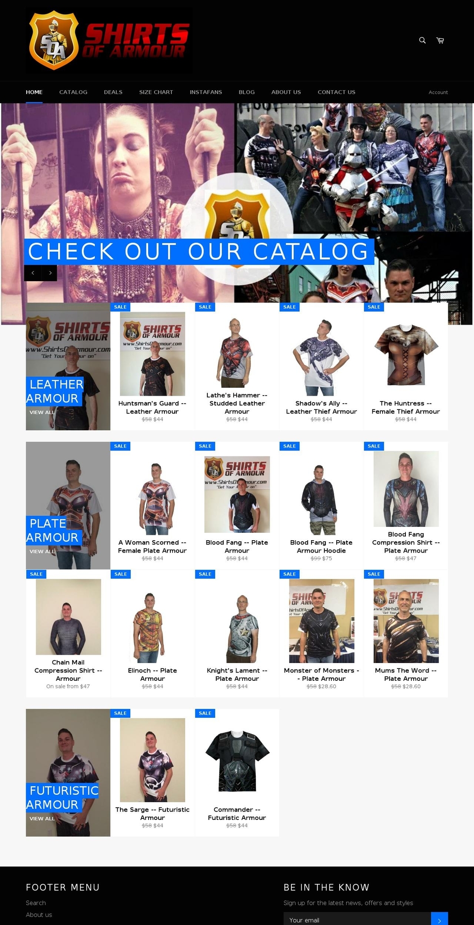 shirtsofarmour.com shopify website screenshot
