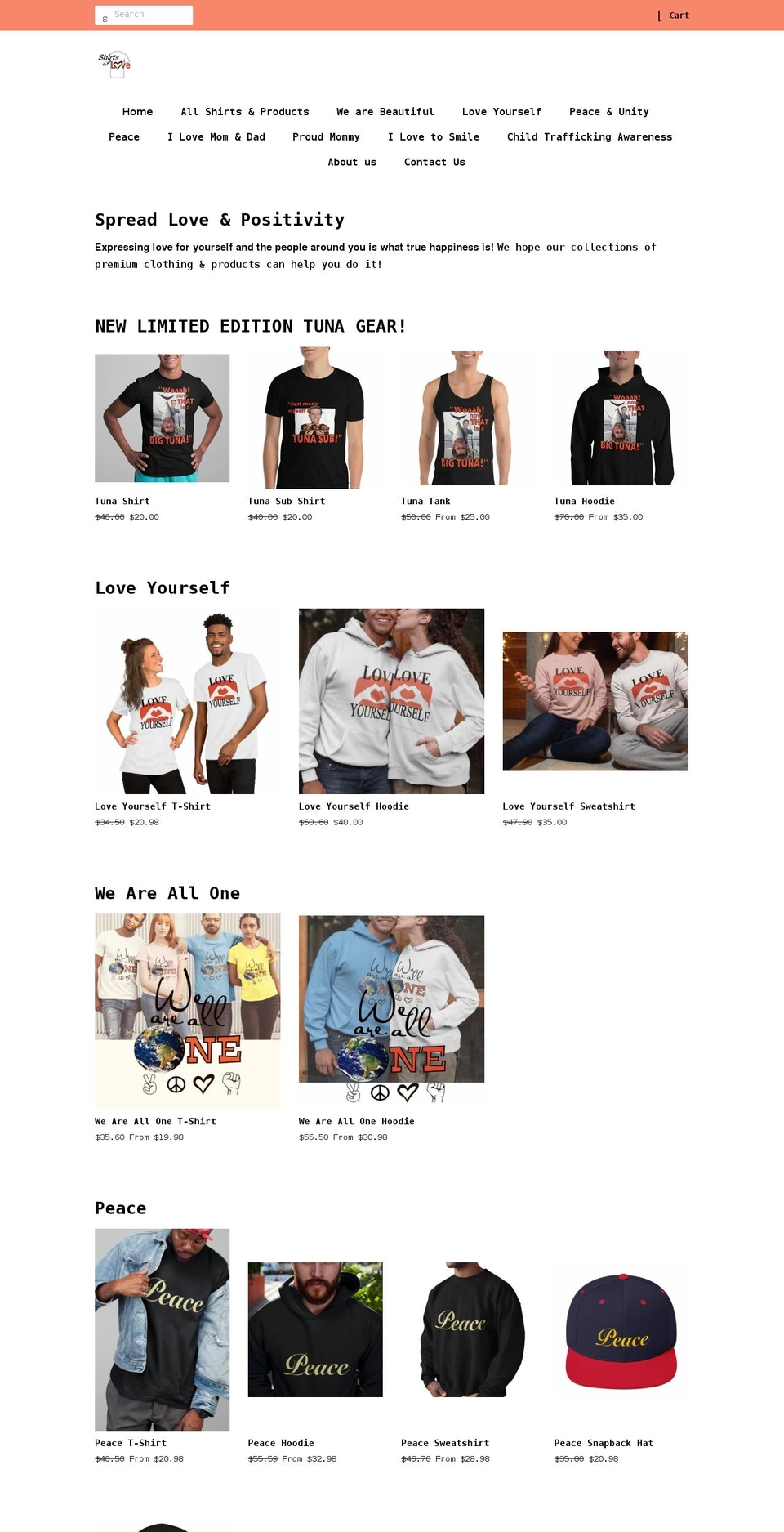 shirtsoflove.com shopify website screenshot