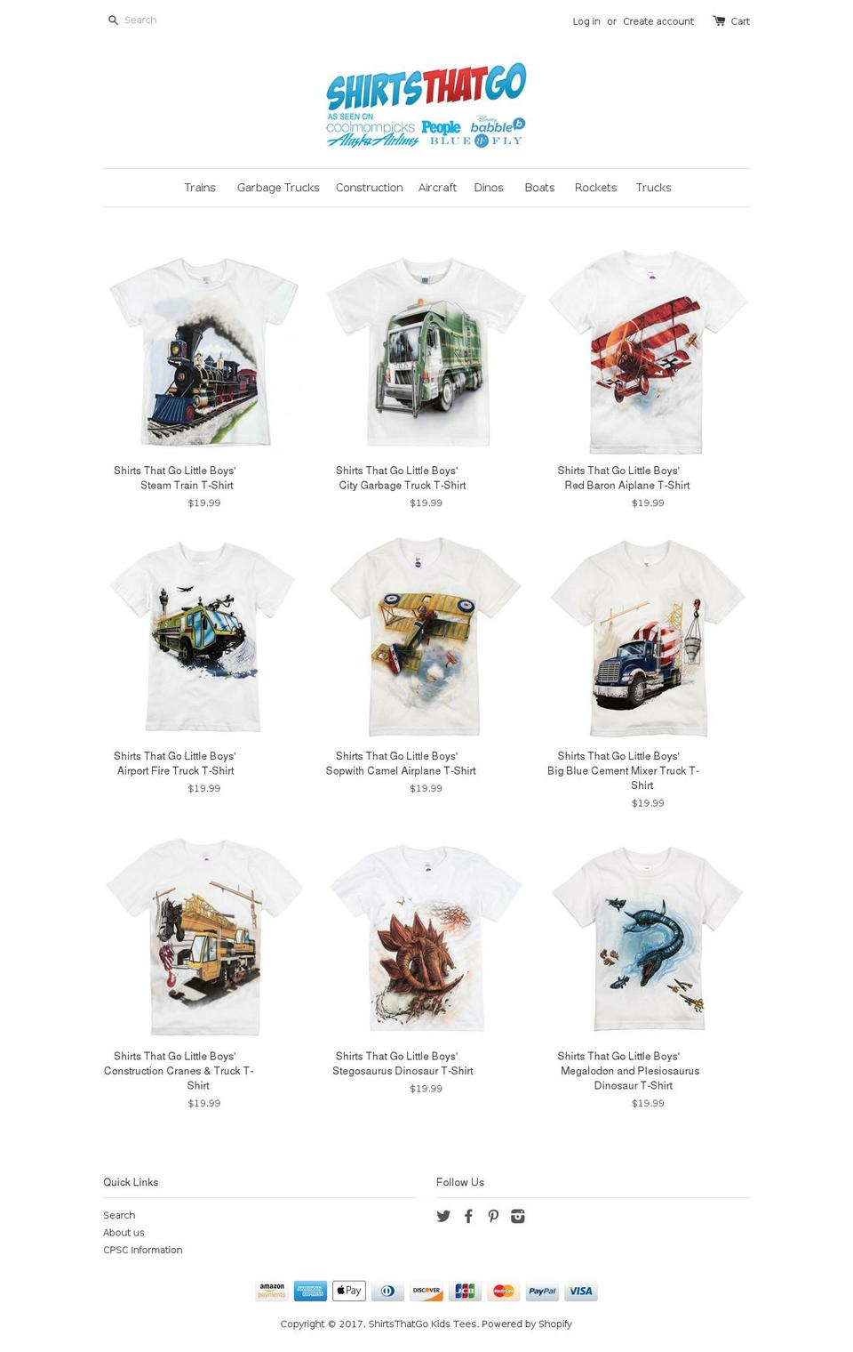 shirtsthatgo.com shopify website screenshot