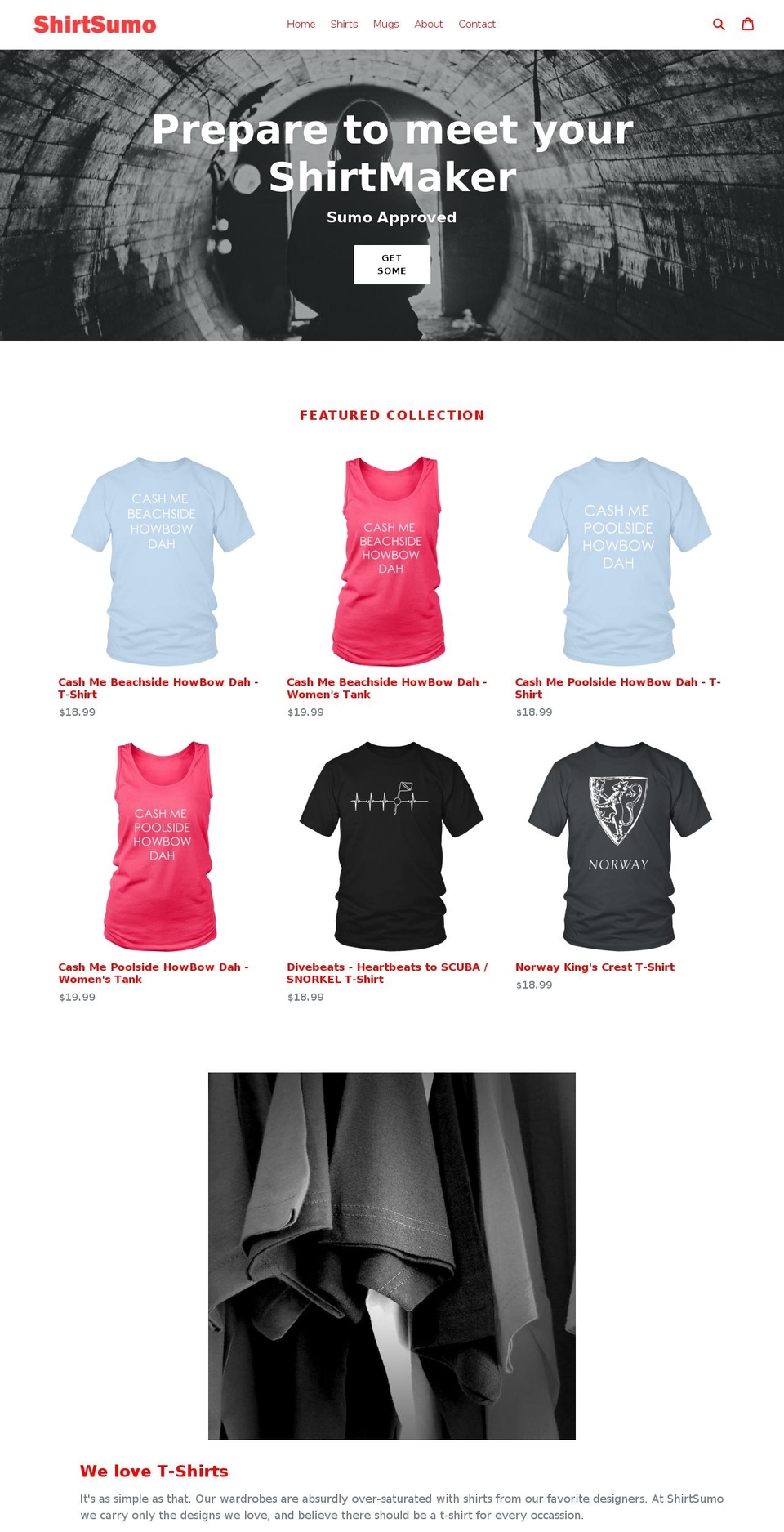 shirtsumo.com shopify website screenshot