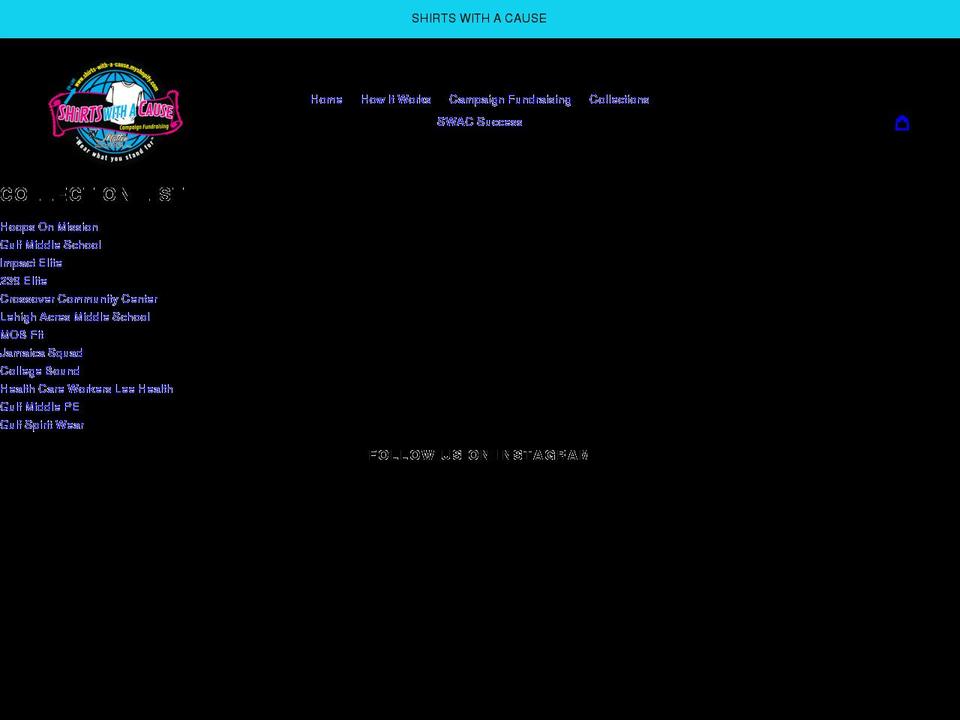 shirtswithacause.com shopify website screenshot