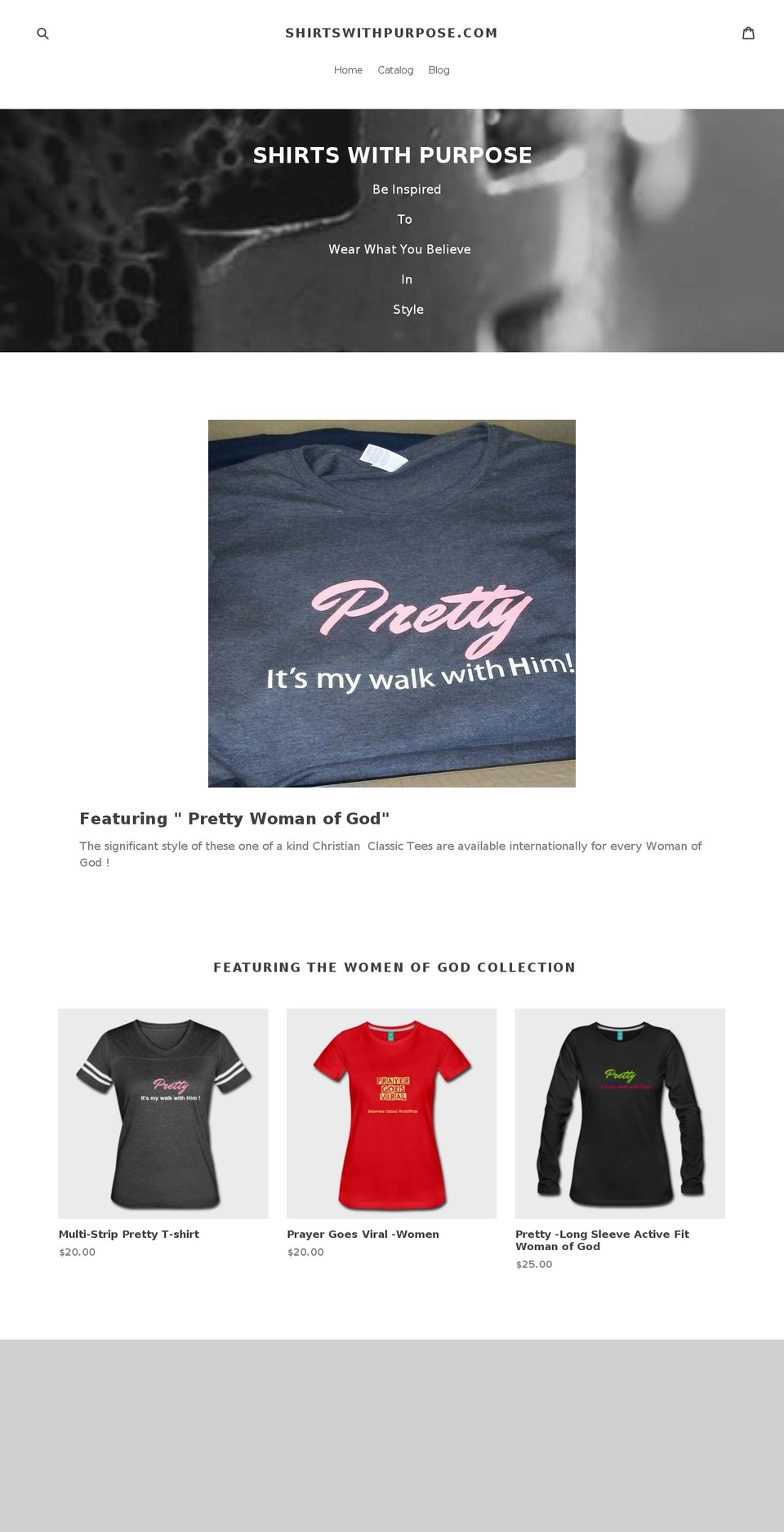 shirtswithpurpose.com shopify website screenshot