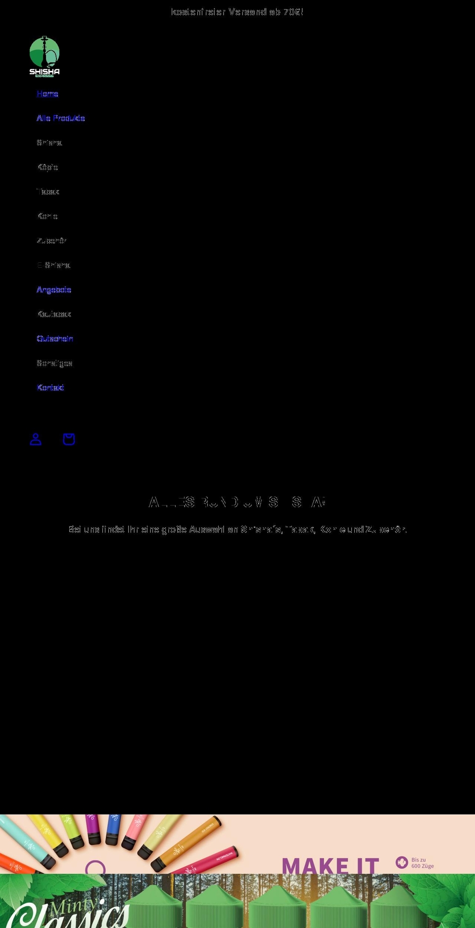 shisha-express.net shopify website screenshot