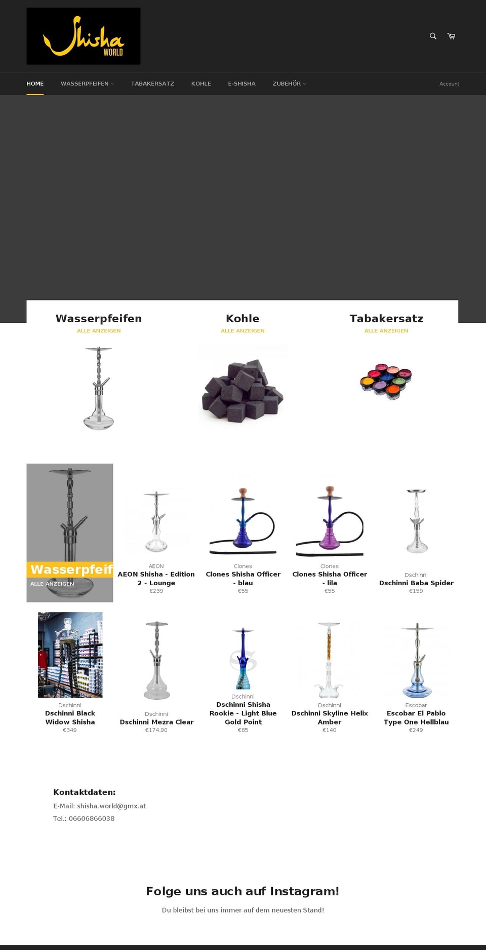 shisha-world.net shopify website screenshot