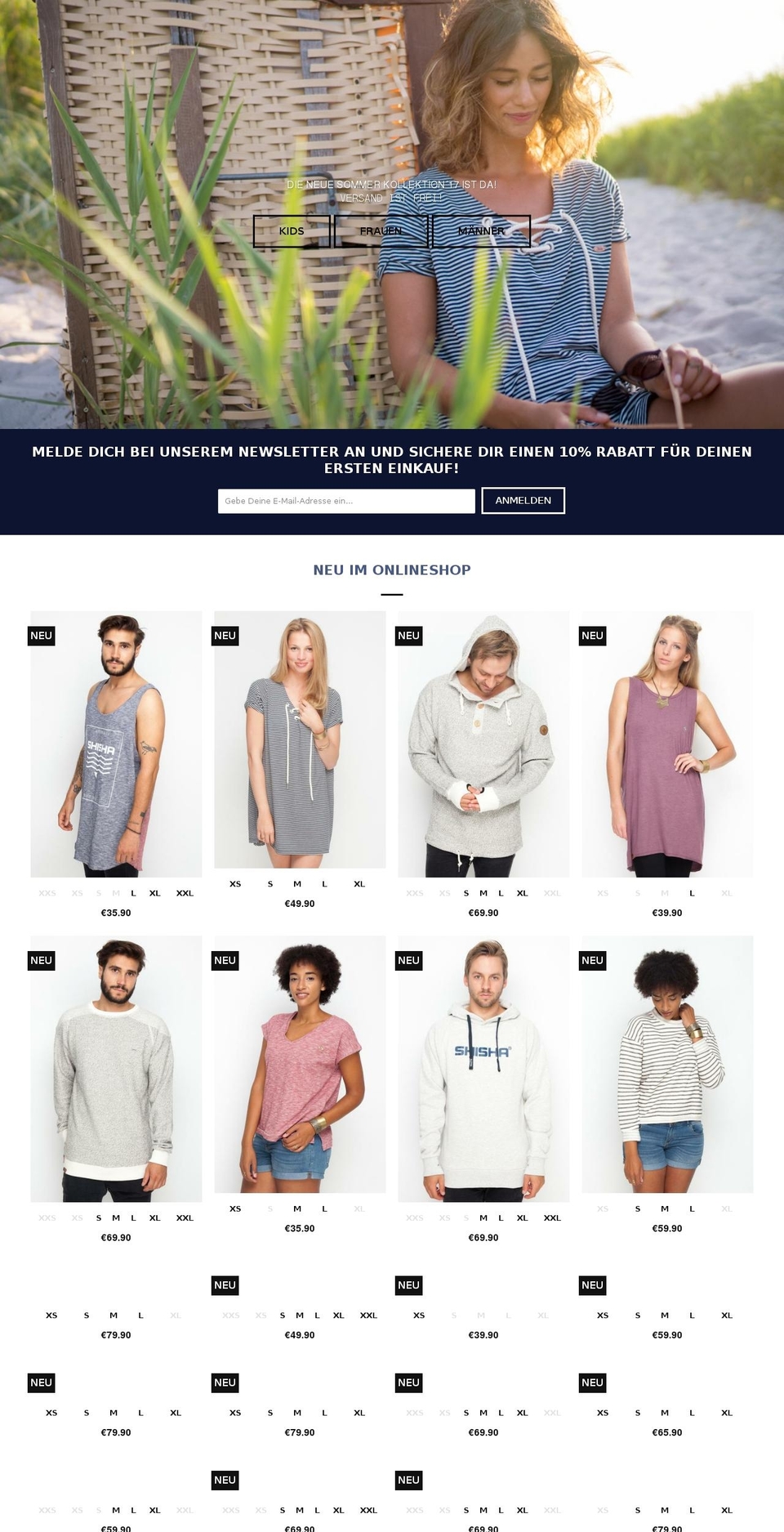 shishaclothing.com shopify website screenshot