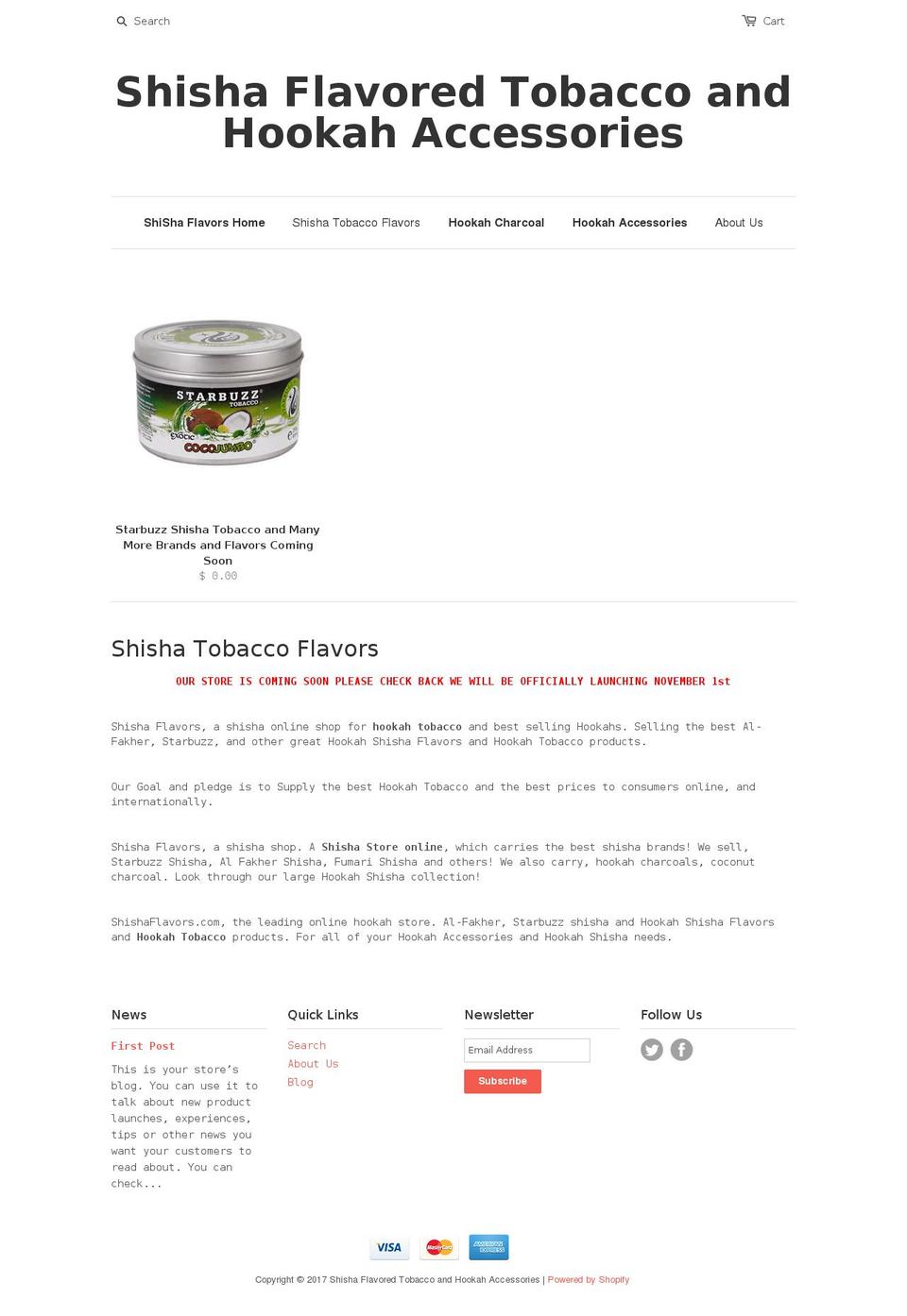 shishaflavors.com shopify website screenshot