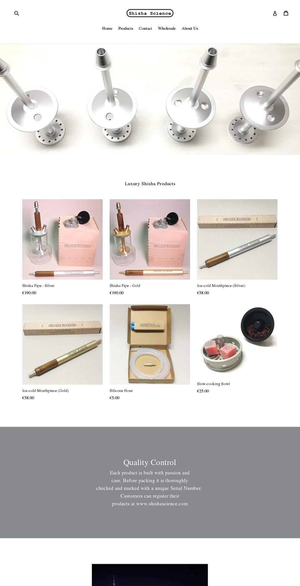 shishascience.com — Shopify storefront screenshot