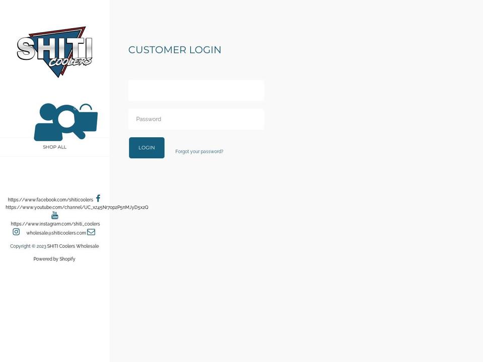 shiticoolerswholesale.com shopify website screenshot