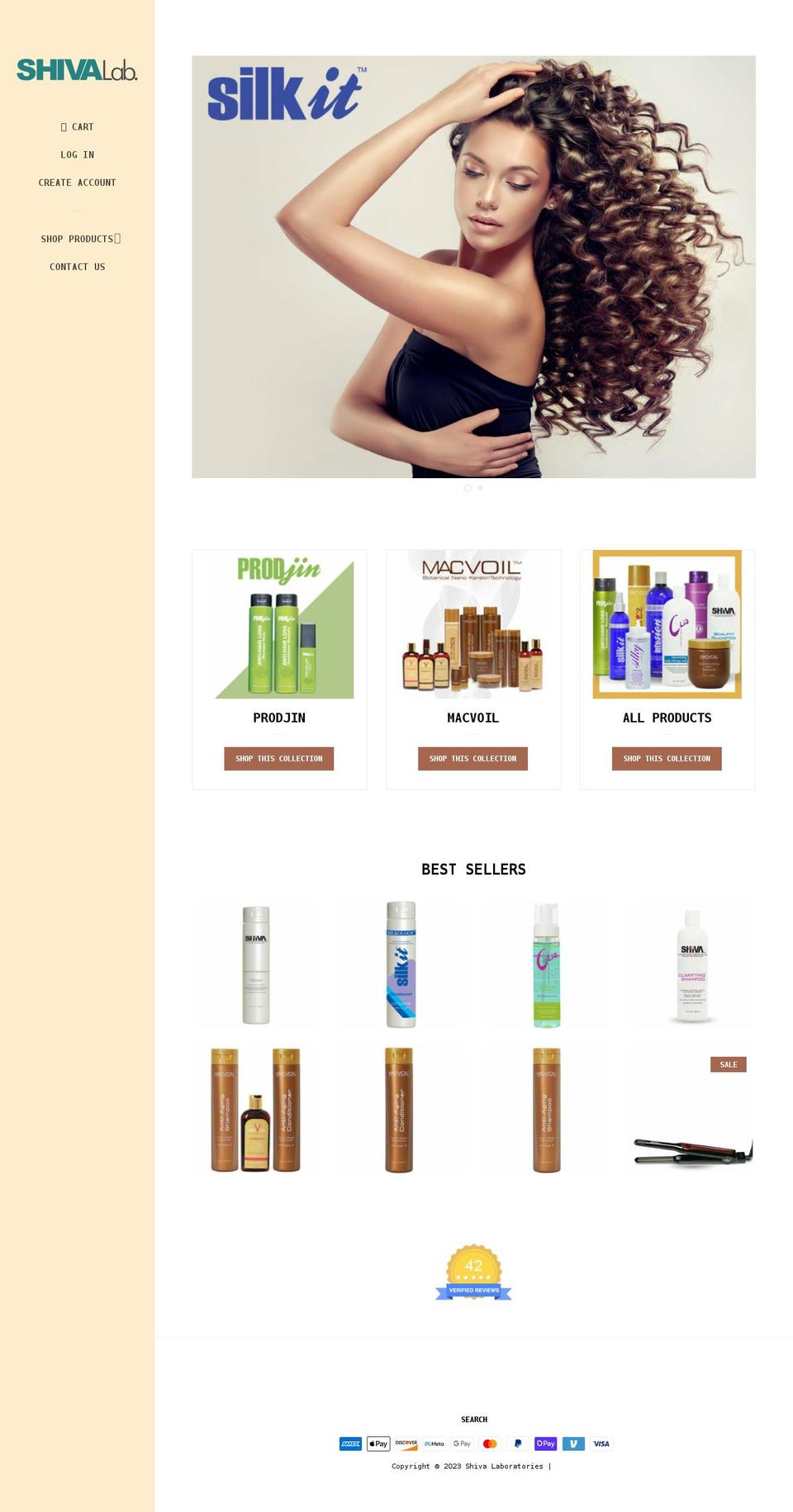 shivalab.com shopify website screenshot