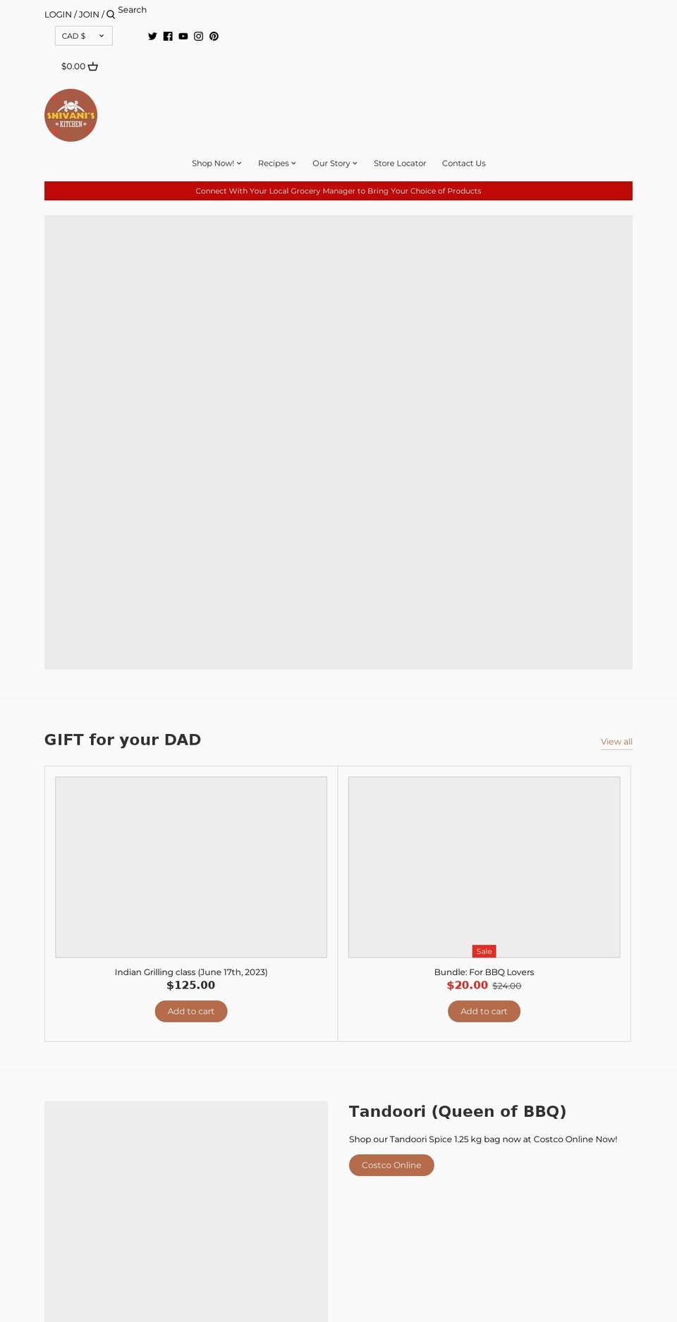 shivaniskitchen.ca shopify website screenshot