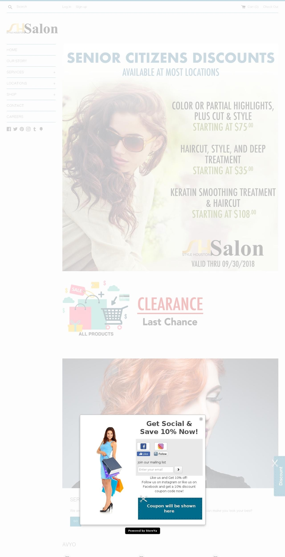 shivasalon.com — Shopify storefront screenshot