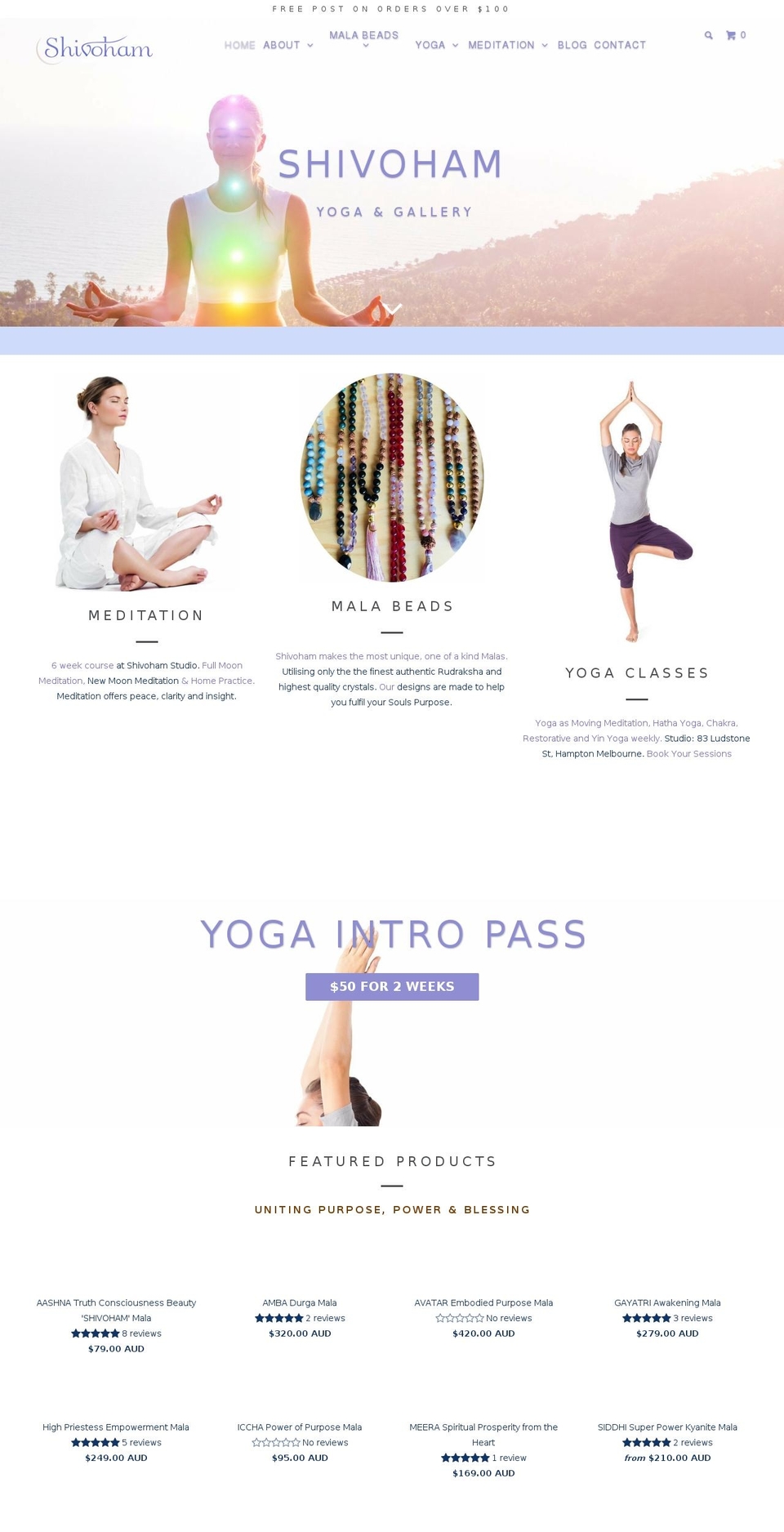 shivohamyoga.com — Shopify storefront screenshot