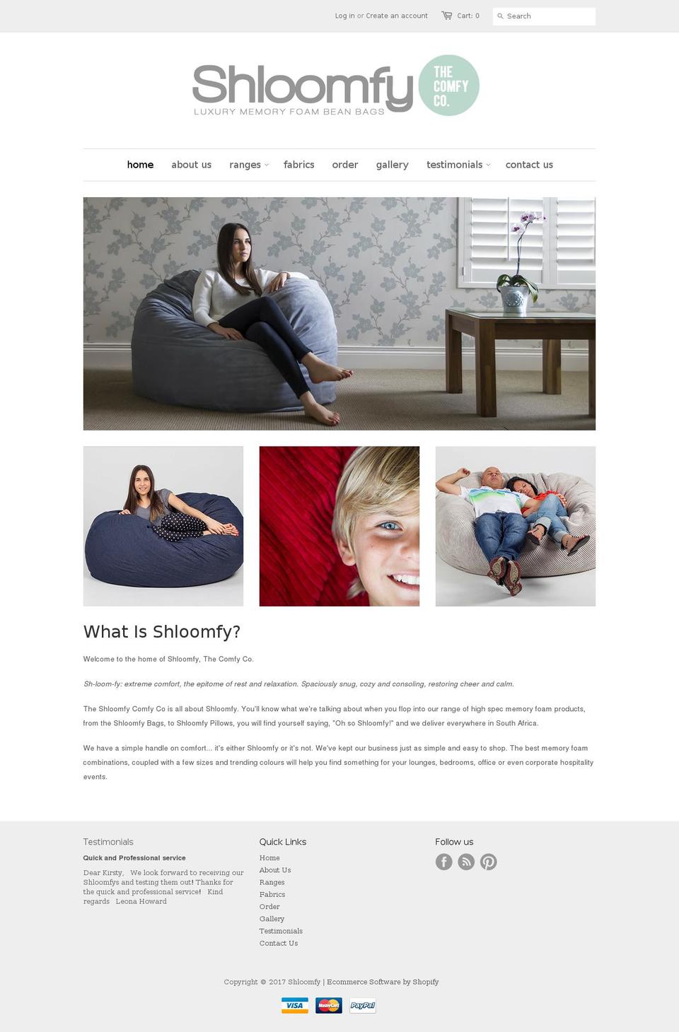 shloomfy.com shopify website screenshot