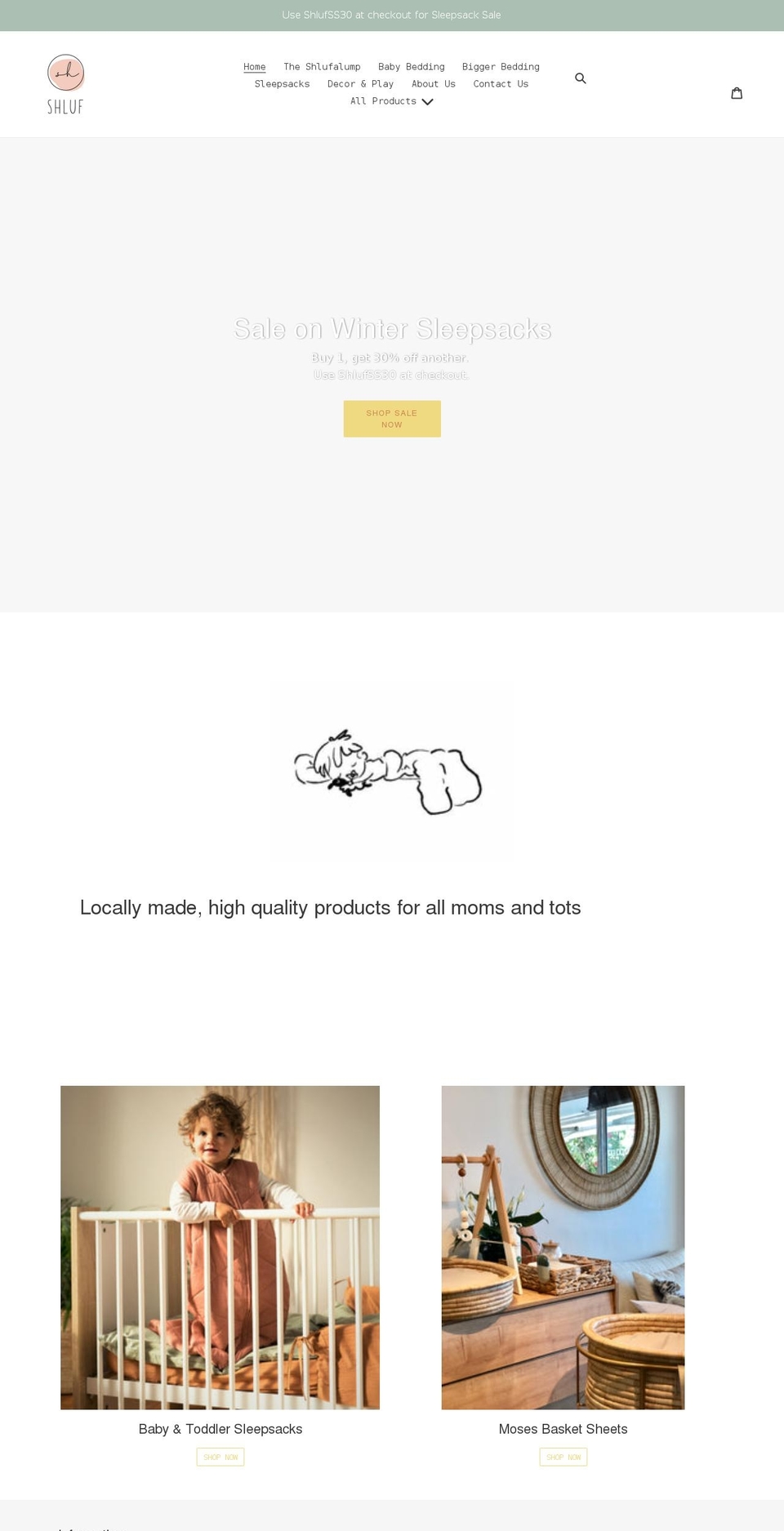 shlufkids.com shopify website screenshot