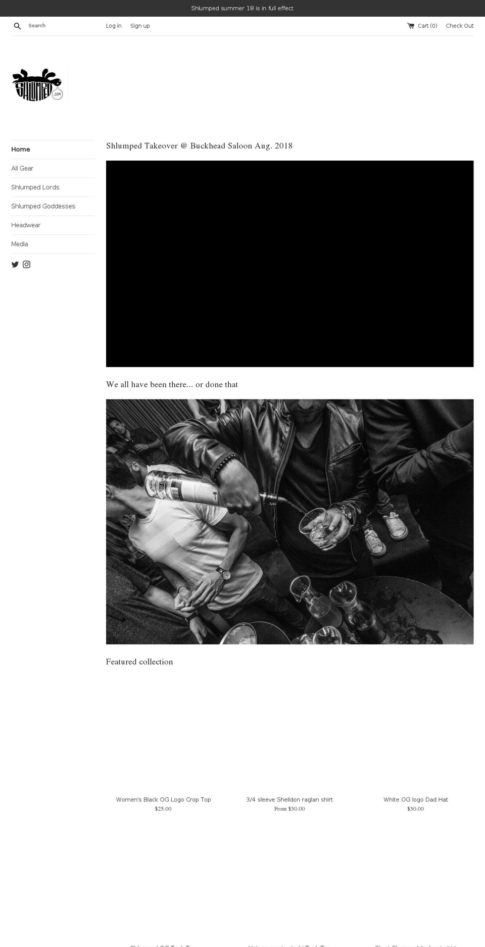 shlumped.com — Shopify storefront screenshot