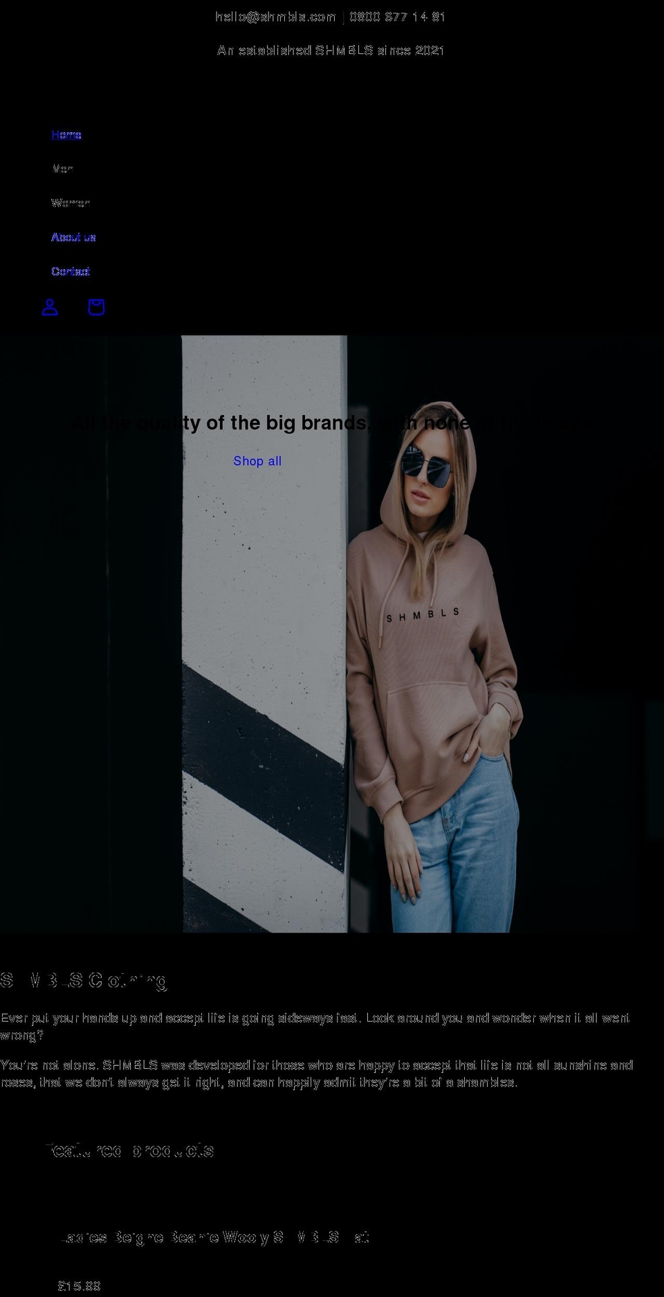 shmbls.com shopify website screenshot