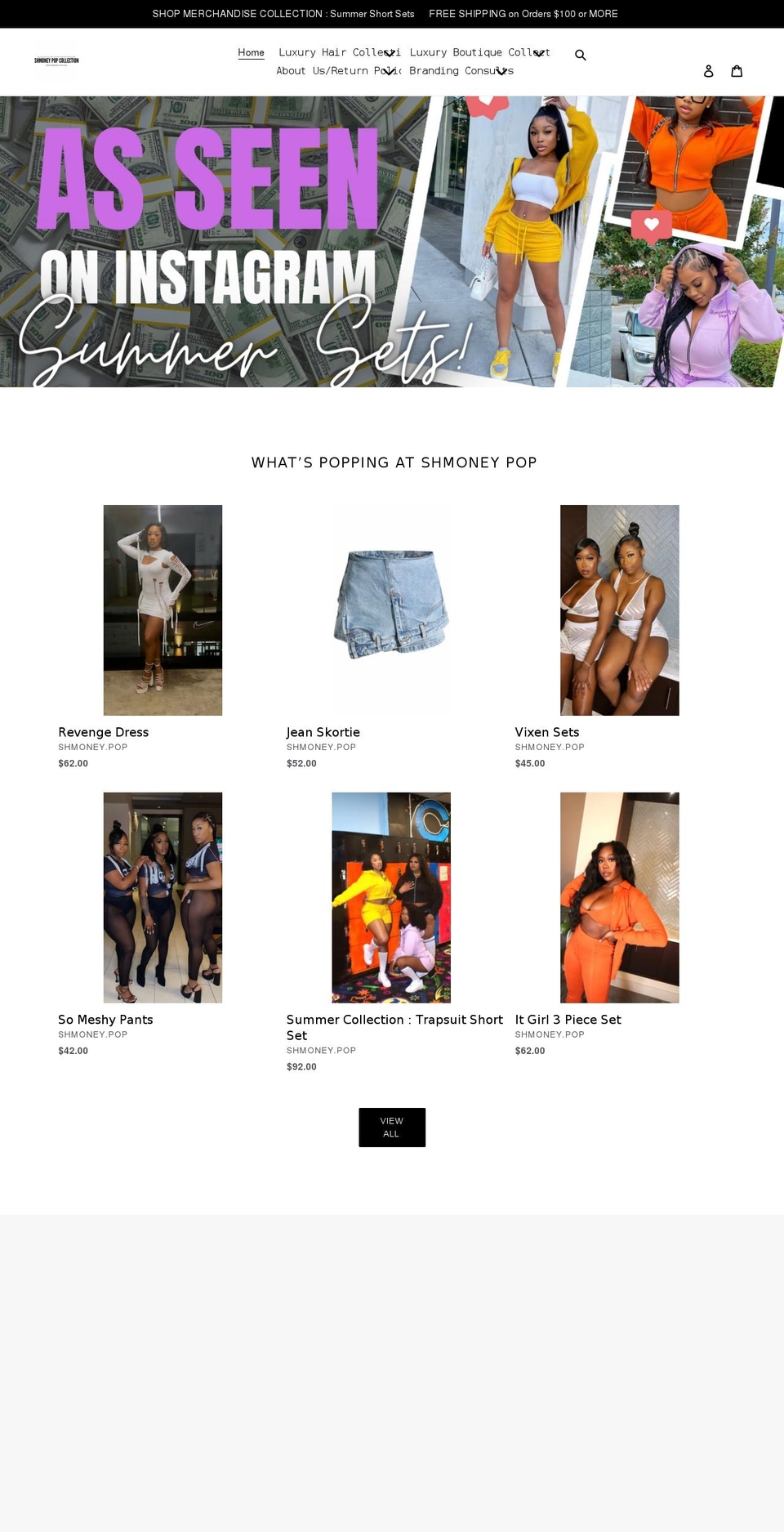 shmoney-pop.com shopify website screenshot